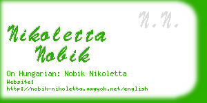 nikoletta nobik business card